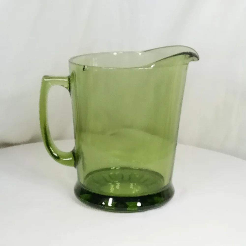 Large Green Glass Pitcher